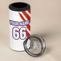 Custom Patriotic Motocross 4 in 1 Can Cooler Tumbler with American Flag - Wonder Print Shop
