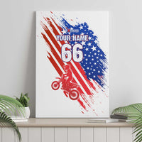 Custom Patriotic Motocross Canvas Wall Art with American Flag - Wonder Print Shop