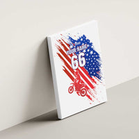 Custom Patriotic Motocross Canvas Wall Art with American Flag - Wonder Print Shop