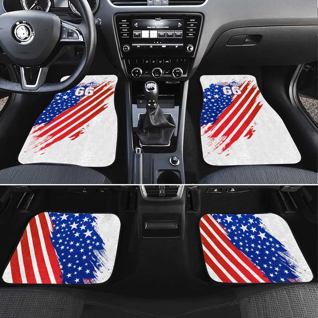 Custom Patriotic Motocross Car Mats with American Flag - Wonder Print Shop