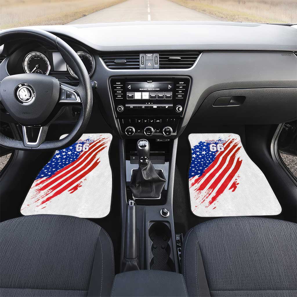 Custom Patriotic Motocross Car Mats with American Flag - Wonder Print Shop