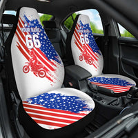 Custom Patriotic Motocross Car Seat Cover with American Flag - Wonder Print Shop