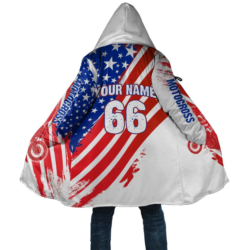 Custom Patriotic Motocross Cloak with American Flag - Wonder Print Shop