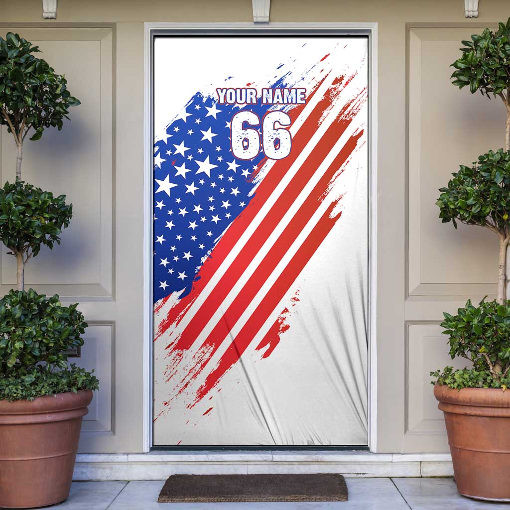 Custom Patriotic Motocross Door Cover with American Flag - Wonder Print Shop