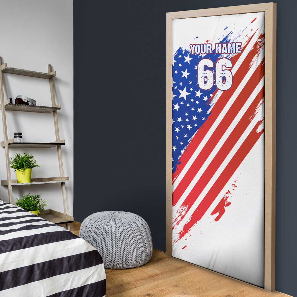 Custom Patriotic Motocross Door Cover with American Flag - Wonder Print Shop