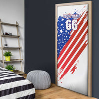 Custom Patriotic Motocross Door Cover with American Flag - Wonder Print Shop