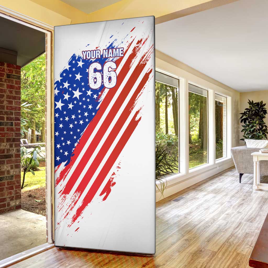 Custom Patriotic Motocross Door Cover with American Flag - Wonder Print Shop