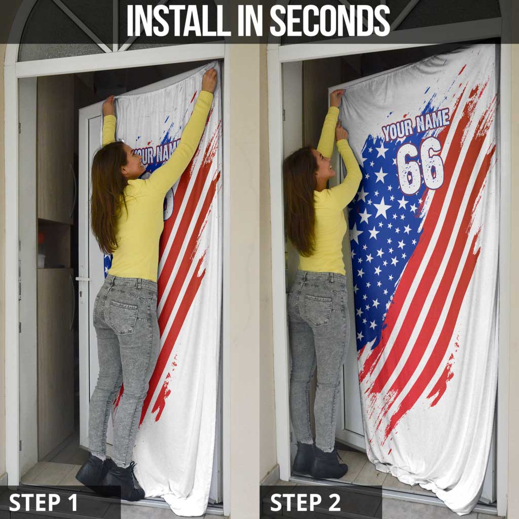 Custom Patriotic Motocross Door Cover with American Flag - Wonder Print Shop