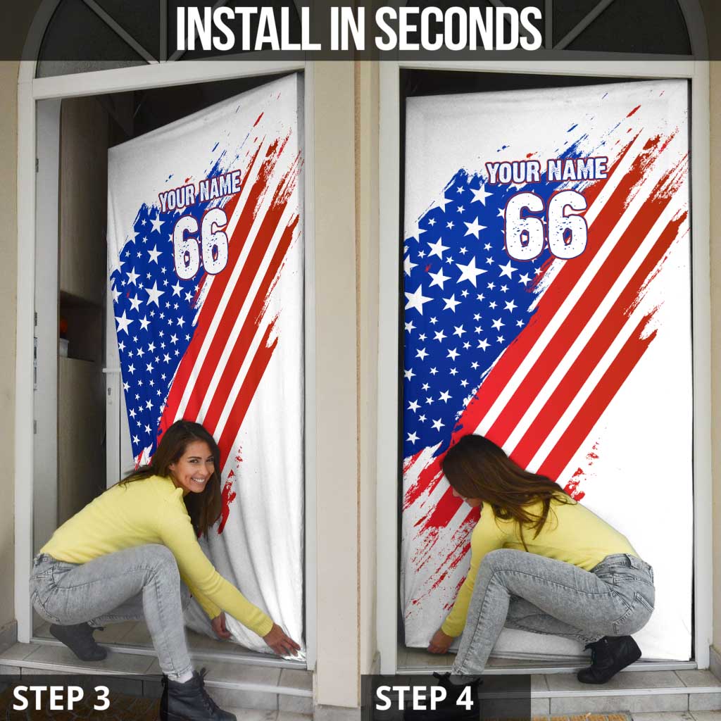 Custom Patriotic Motocross Door Cover with American Flag - Wonder Print Shop