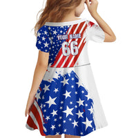 Custom Patriotic Motocross Family Matching Off The Shoulder Long Sleeve Dress and Hawaiian Shirt with American Flag - Wonder Print Shop