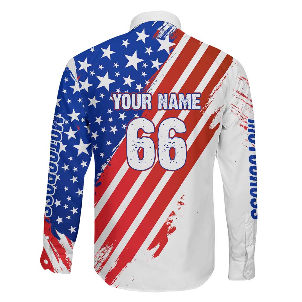 Custom Patriotic Motocross Family Matching Off Shoulder Maxi Dress and Hawaiian Shirt with American Flag - Wonder Print Shop