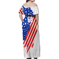 Custom Patriotic Motocross Family Matching Off Shoulder Maxi Dress and Hawaiian Shirt with American Flag - Wonder Print Shop