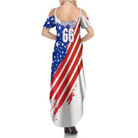 Custom Patriotic Motocross Family Matching Summer Maxi Dress and Hawaiian Shirt with American Flag - Wonder Print Shop