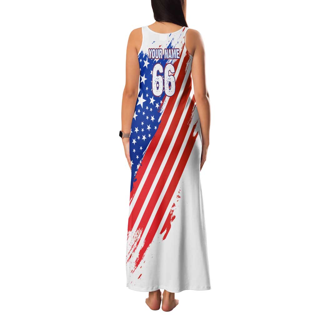 Custom Patriotic Motocross Family Matching Tank Maxi Dress and Hawaiian Shirt with American Flag - Wonder Print Shop