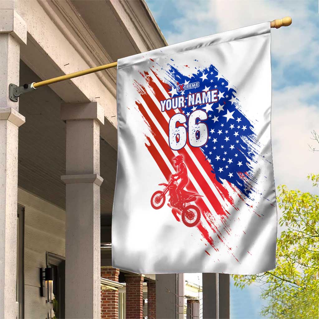 Custom Patriotic Motocross Garden Flag with American Flag - Wonder Print Shop