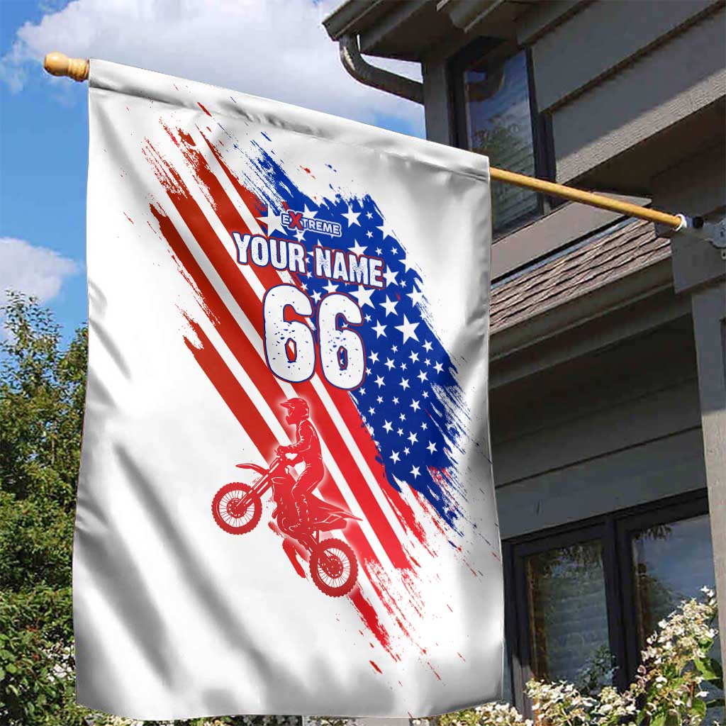 Custom Patriotic Motocross Garden Flag with American Flag - Wonder Print Shop
