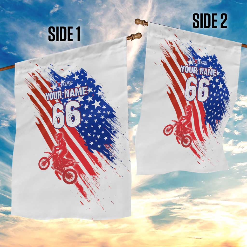 Custom Patriotic Motocross Garden Flag with American Flag - Wonder Print Shop