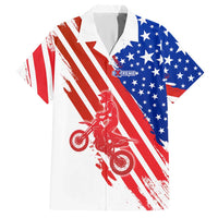Custom Patriotic Motocross Hawaiian Shirt with American Flag - Wonder Print Shop