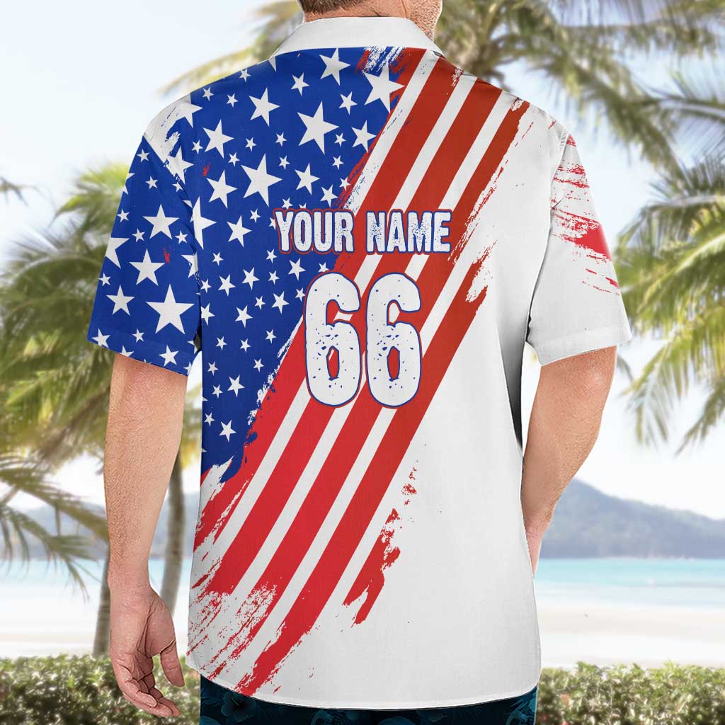 Custom Patriotic Motocross Hawaiian Shirt with American Flag - Wonder Print Shop