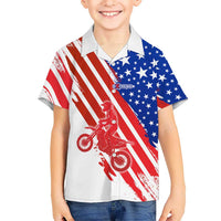 Custom Patriotic Motocross Hawaiian Shirt with American Flag - Wonder Print Shop