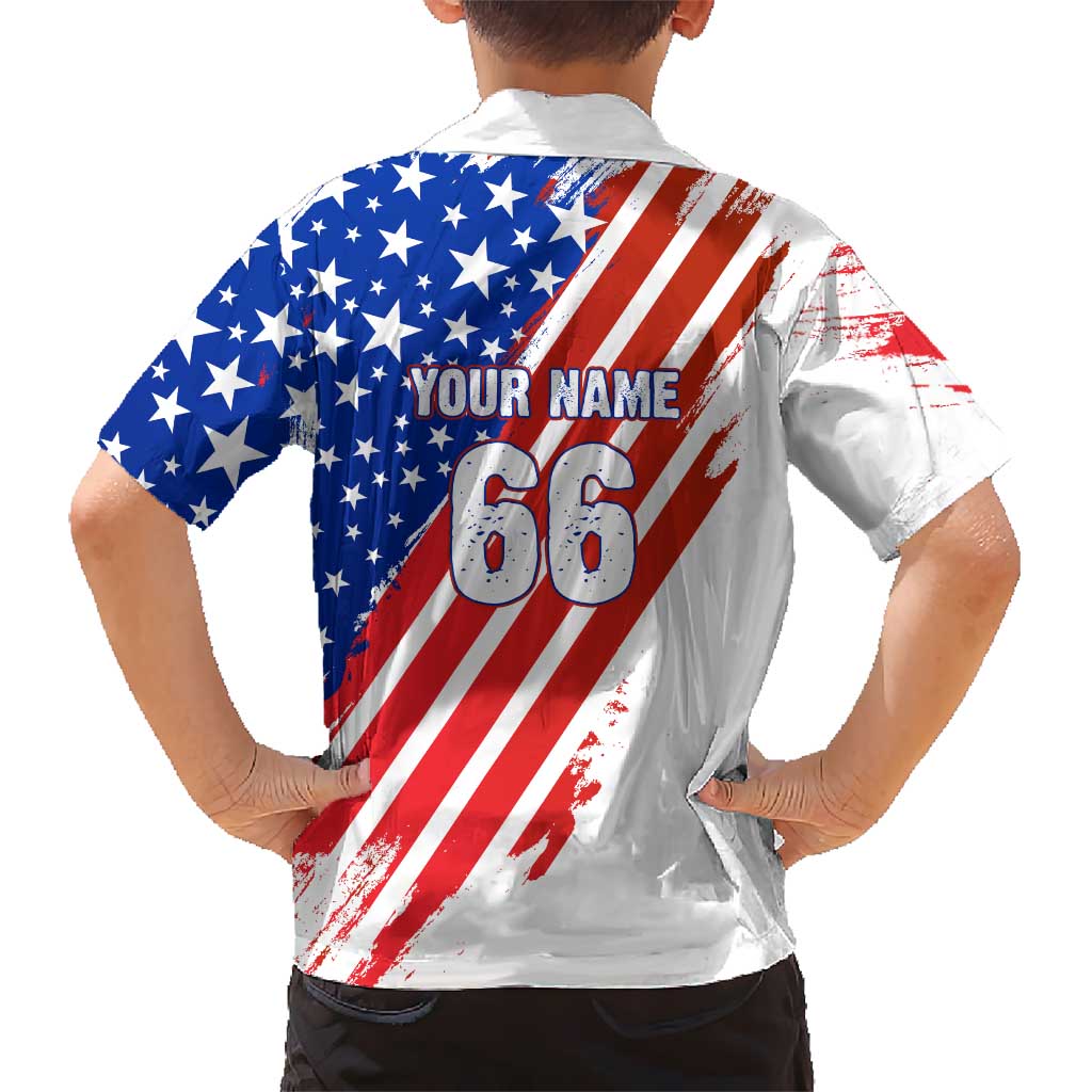 Custom Patriotic Motocross Hawaiian Shirt with American Flag - Wonder Print Shop