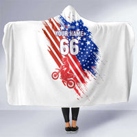Custom Patriotic Motocross Hooded Blanket with American Flag - Wonder Print Shop