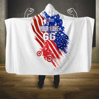 Custom Patriotic Motocross Hooded Blanket with American Flag - Wonder Print Shop