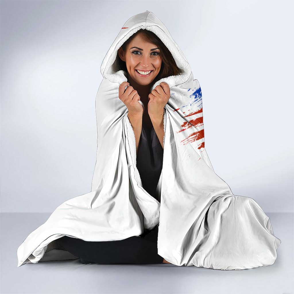 Custom Patriotic Motocross Hooded Blanket with American Flag - Wonder Print Shop