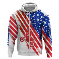 Custom Patriotic Motocross Hoodie with American Flag - Wonder Print Shop