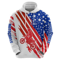 Custom Patriotic Motocross Hoodie with American Flag - Wonder Print Shop