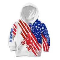 Custom Patriotic Motocross Kid Hoodie with American Flag - Wonder Print Shop