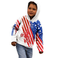 Custom Patriotic Motocross Kid Hoodie with American Flag - Wonder Print Shop