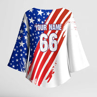 Custom Patriotic Motocross Kimono Sleeve Blouse with American Flag - Wonder Print Shop