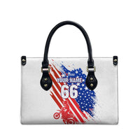 Custom Patriotic Motocross Leather Bag with American Flag - Wonder Print Shop