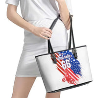 Custom Patriotic Motocross Leather Tote Bag with American Flag - Wonder Print Shop