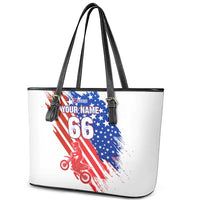 Custom Patriotic Motocross Leather Tote Bag with American Flag - Wonder Print Shop