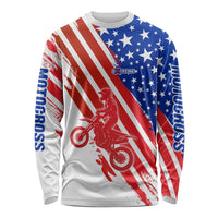 Custom Patriotic Motocross Long Sleeve Shirt with American Flag - Wonder Print Shop