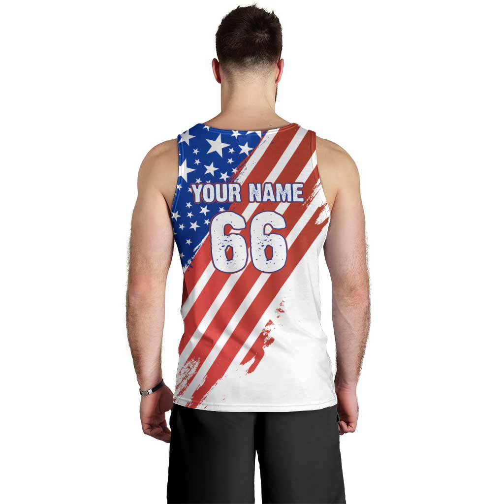 Custom Patriotic Motocross Men Tank Top with American Flag - Wonder Print Shop