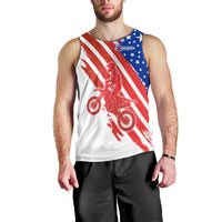 Custom Patriotic Motocross Men Tank Top with American Flag - Wonder Print Shop