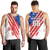 Custom Patriotic Motocross Men Tank Top with American Flag - Wonder Print Shop