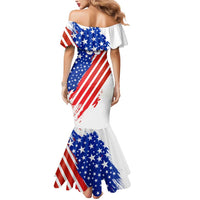 Custom Patriotic Motocross Mermaid Dress with American Flag - Wonder Print Shop