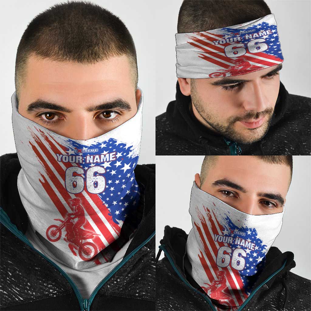 Custom Patriotic Motocross Neck Gaiter with American Flag - Wonder Print Shop