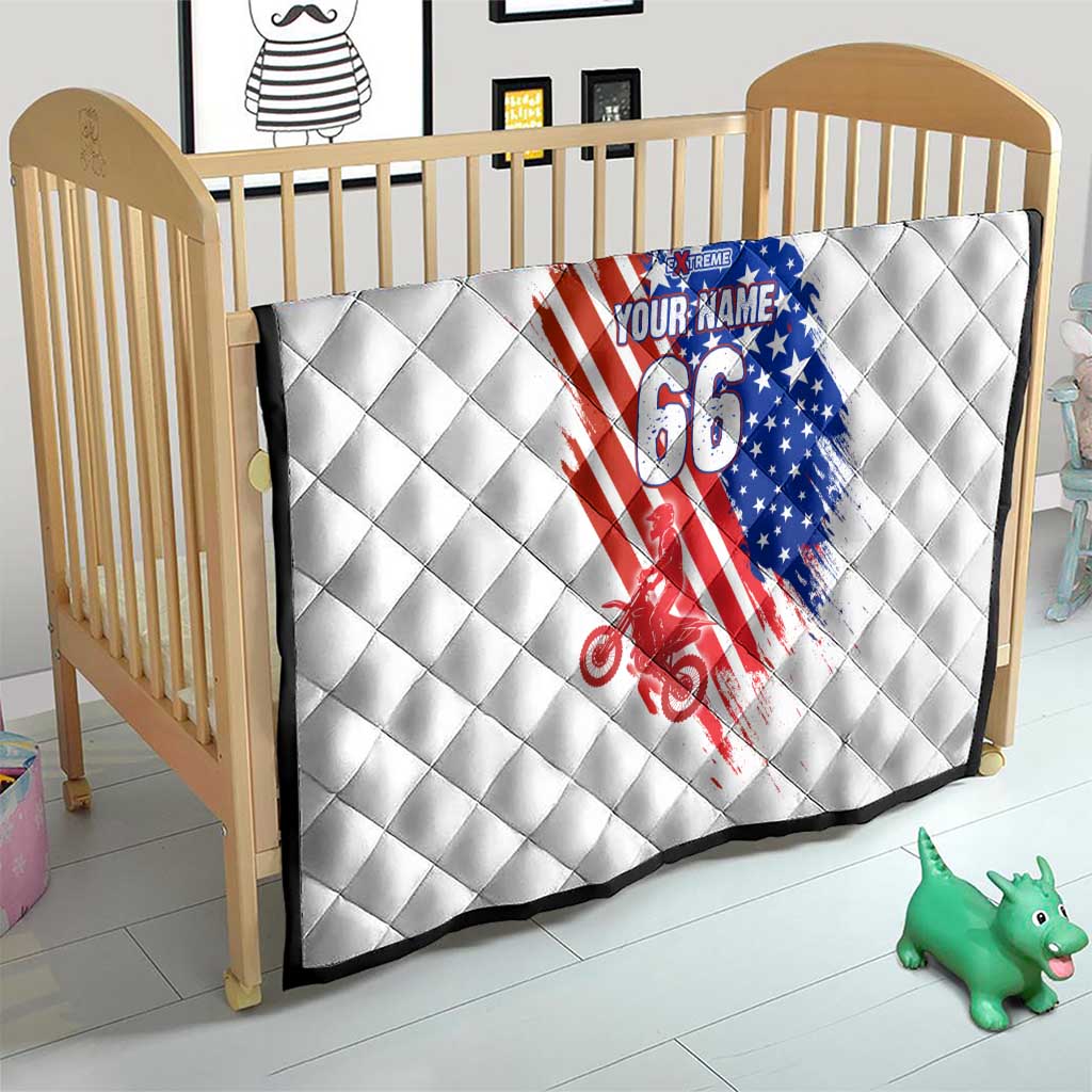 Custom Patriotic Motocross Quilt with American Flag - Wonder Print Shop