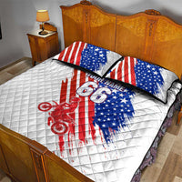 Custom Patriotic Motocross Quilt Bed Set with American Flag - Wonder Print Shop