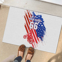 Custom Patriotic Motocross Rubber Doormat with American Flag - Wonder Print Shop