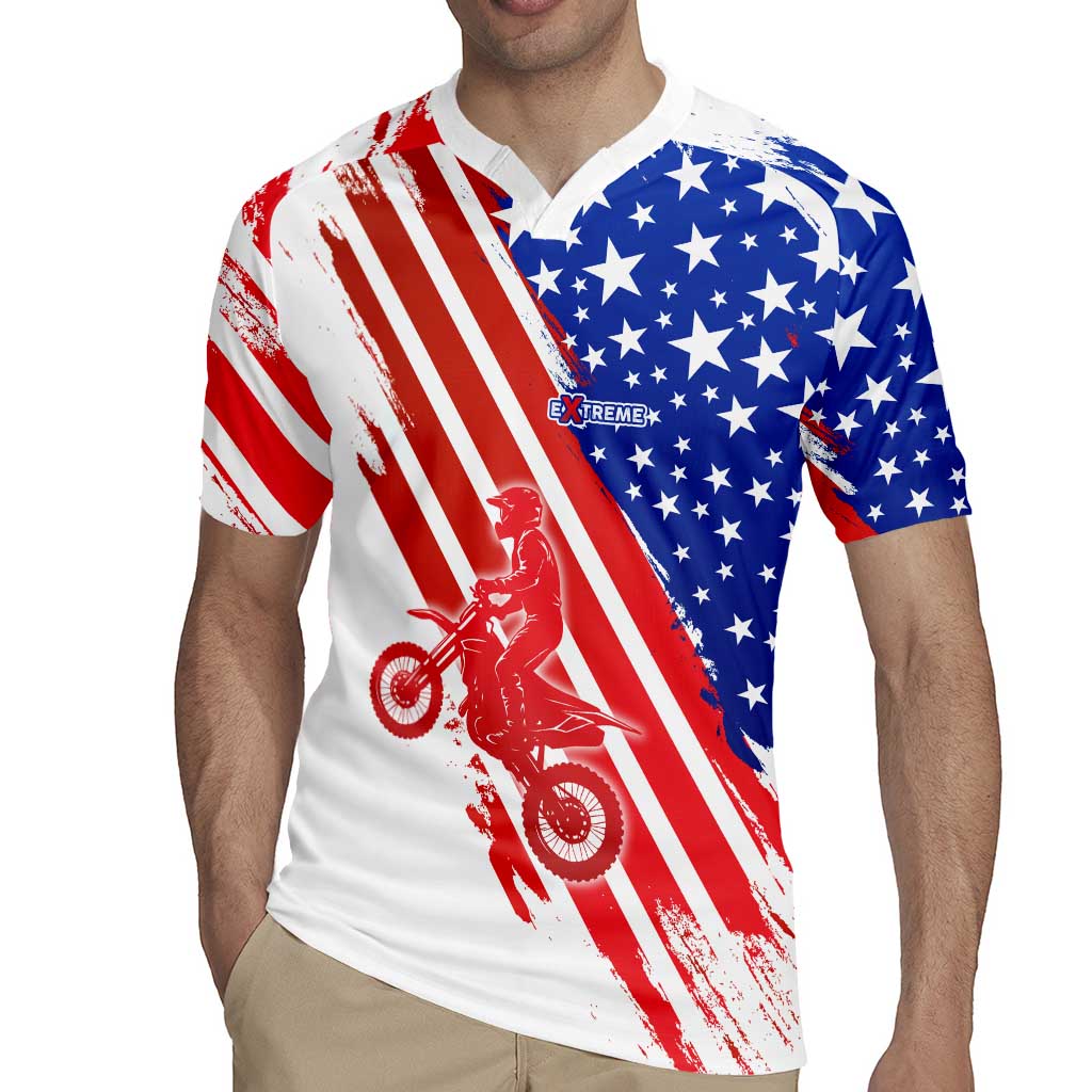 Custom Patriotic Motocross Rugby Jersey with American Flag - Wonder Print Shop