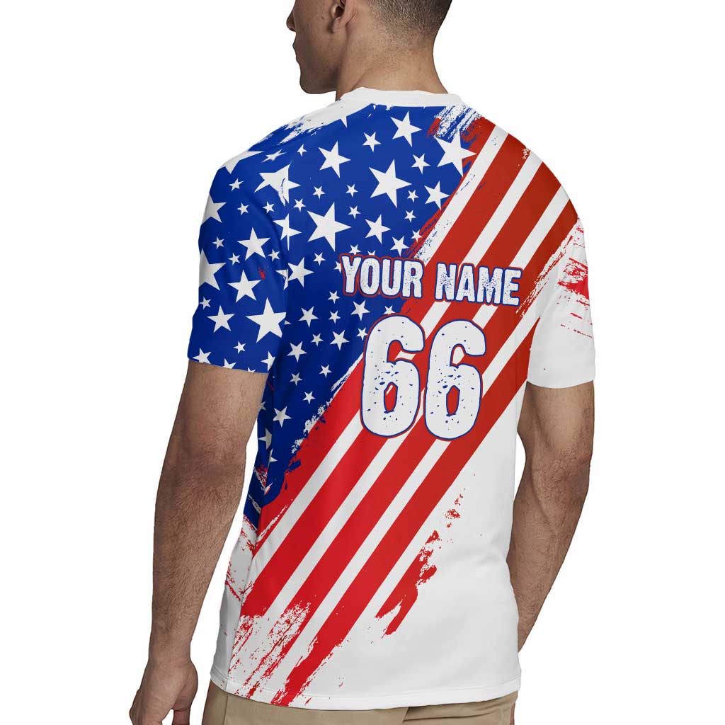 Custom Patriotic Motocross Rugby Jersey with American Flag - Wonder Print Shop