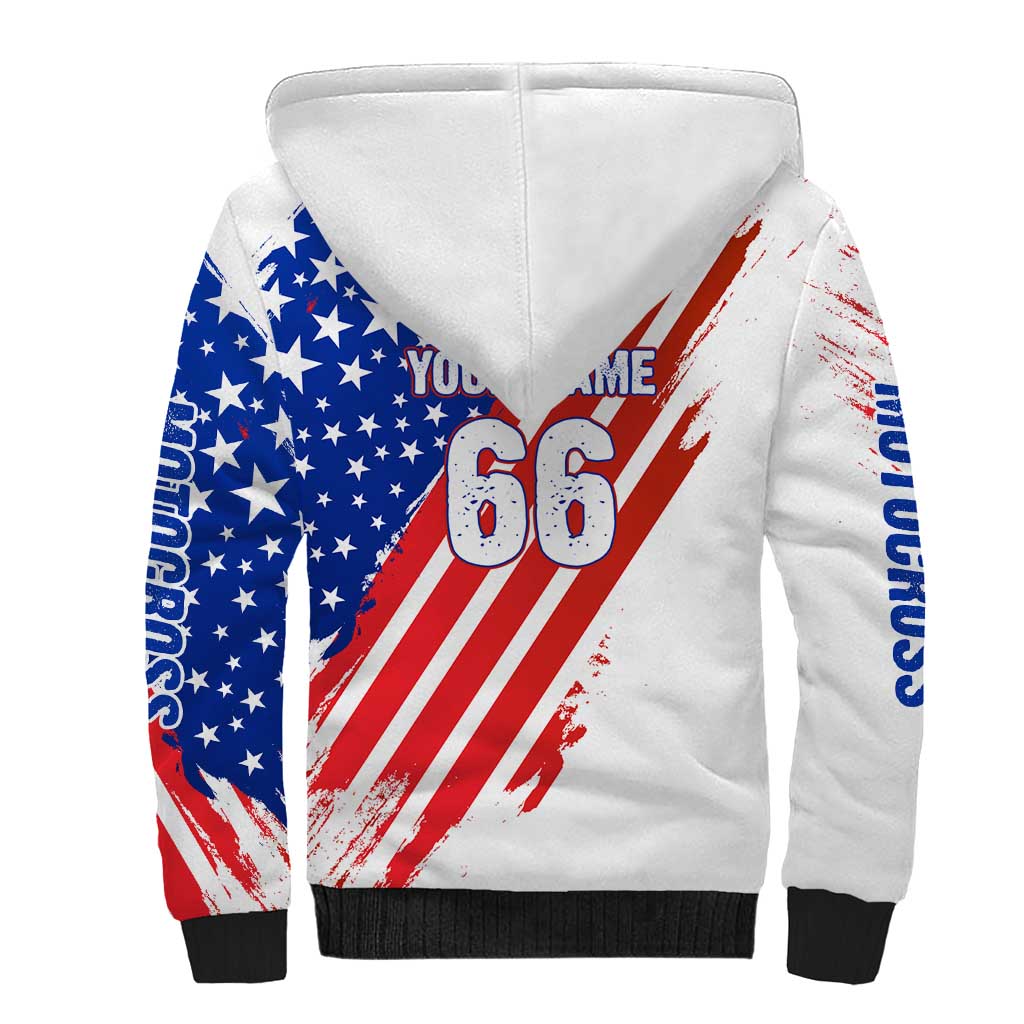 Custom Patriotic Motocross Sherpa Hoodie with American Flag - Wonder Print Shop