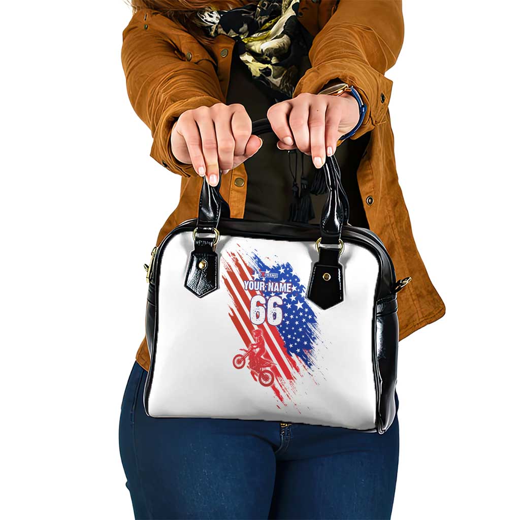 Custom Patriotic Motocross Shoulder Handbag with American Flag - Wonder Print Shop