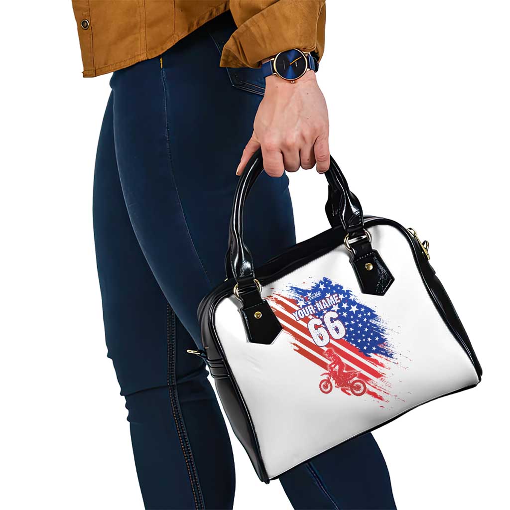 Custom Patriotic Motocross Shoulder Handbag with American Flag - Wonder Print Shop
